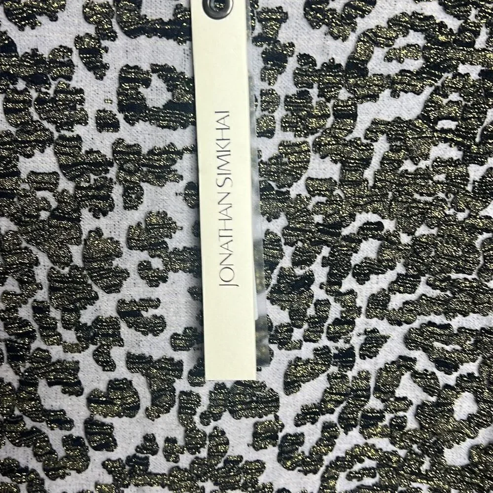 Jonathan Simkhai Animal Print Jacquard Cropped Sweater Lace L NWT